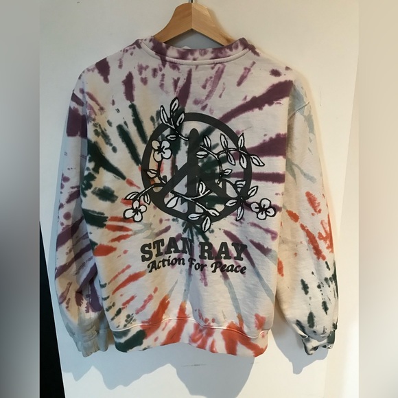 Stanray sweatshirt in tie dye with graphic on front and back. - Picture 2 of 9